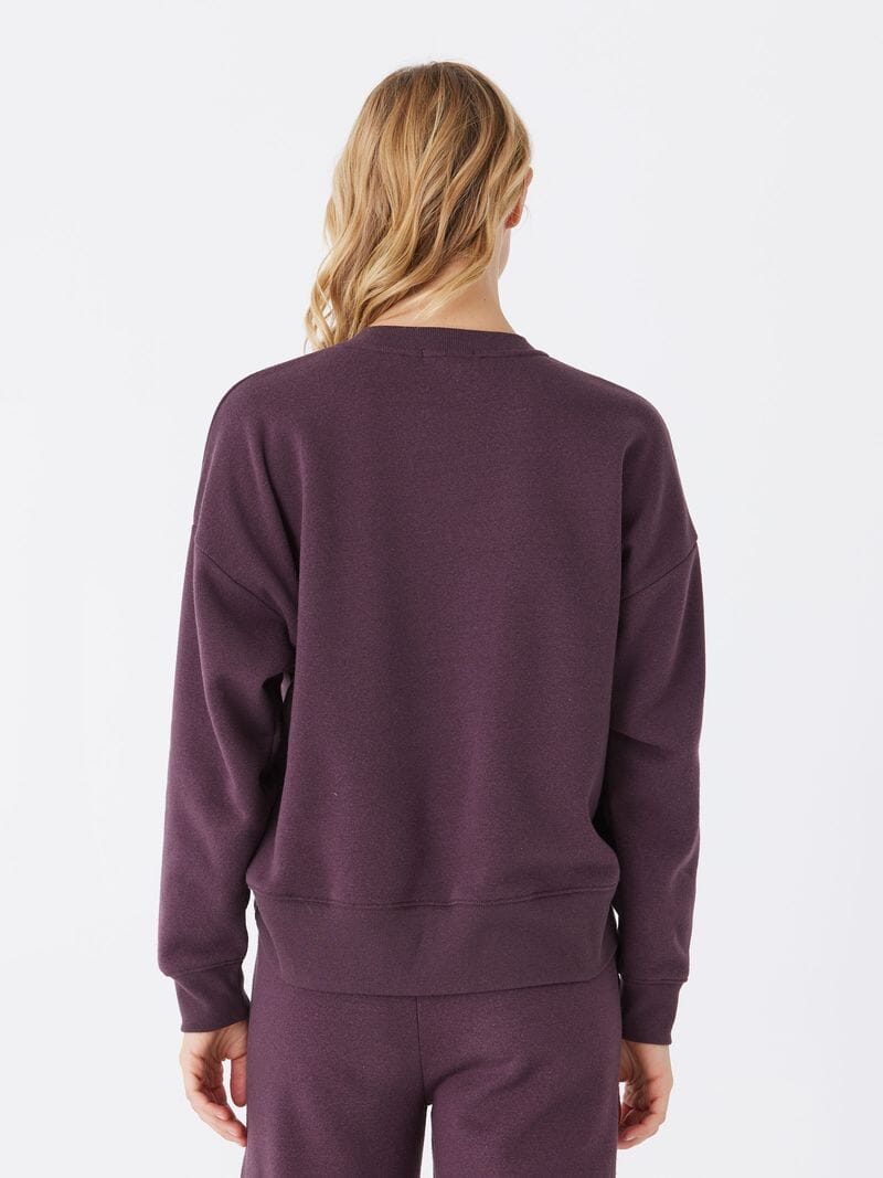 Naia Triblend Fleece Pullover in Dark Purple Oversized Sweatshirt