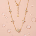 Vintage Elegant High-quality Stainless Steel Teardrop Flower Pendant Necklace