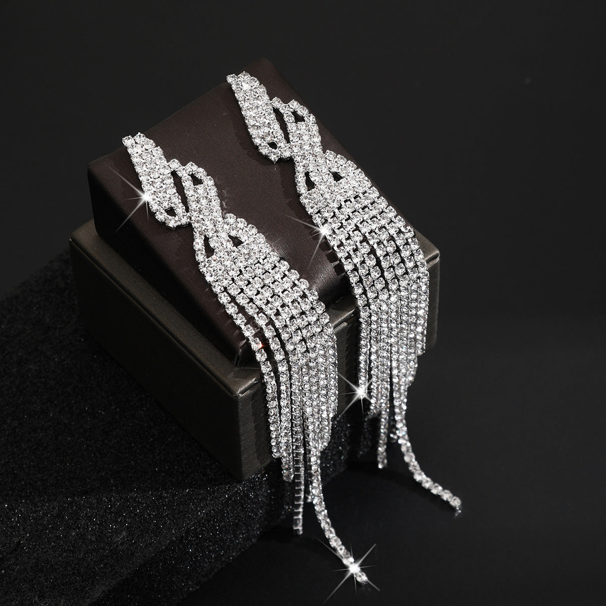 Yiwu Cross-Border Long Tassel Earrings Bride Wedding Dinner Earrings Jewelry Wedding Daily Wear Shiny