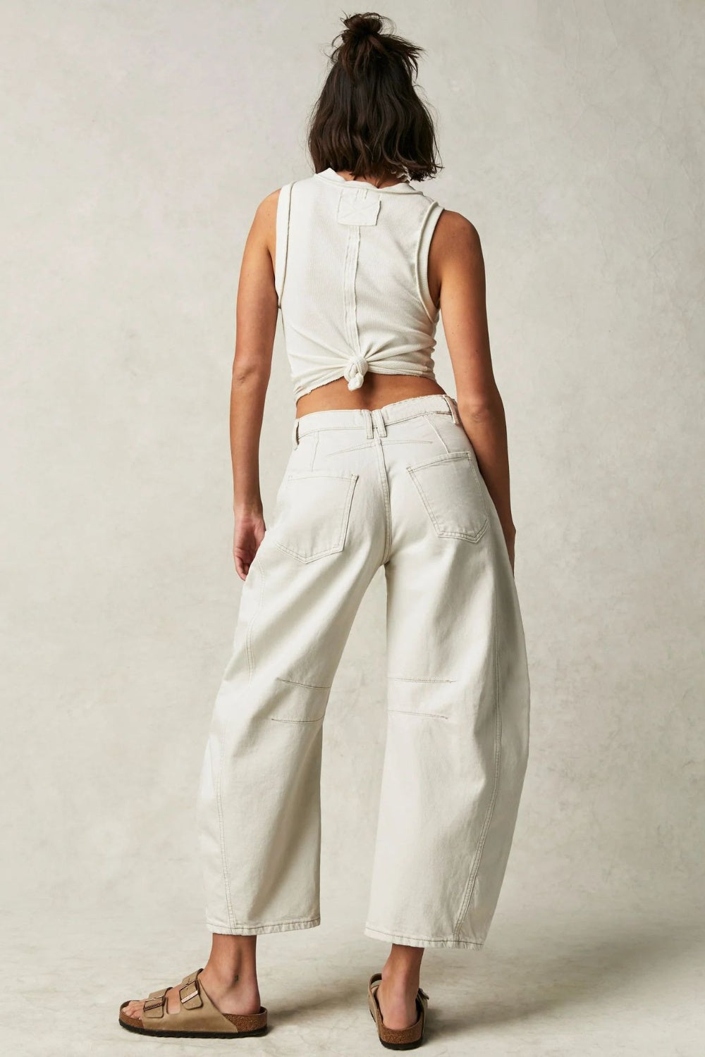Wide Leg Jeans with Pockets Buttoned Front High Rise Denim