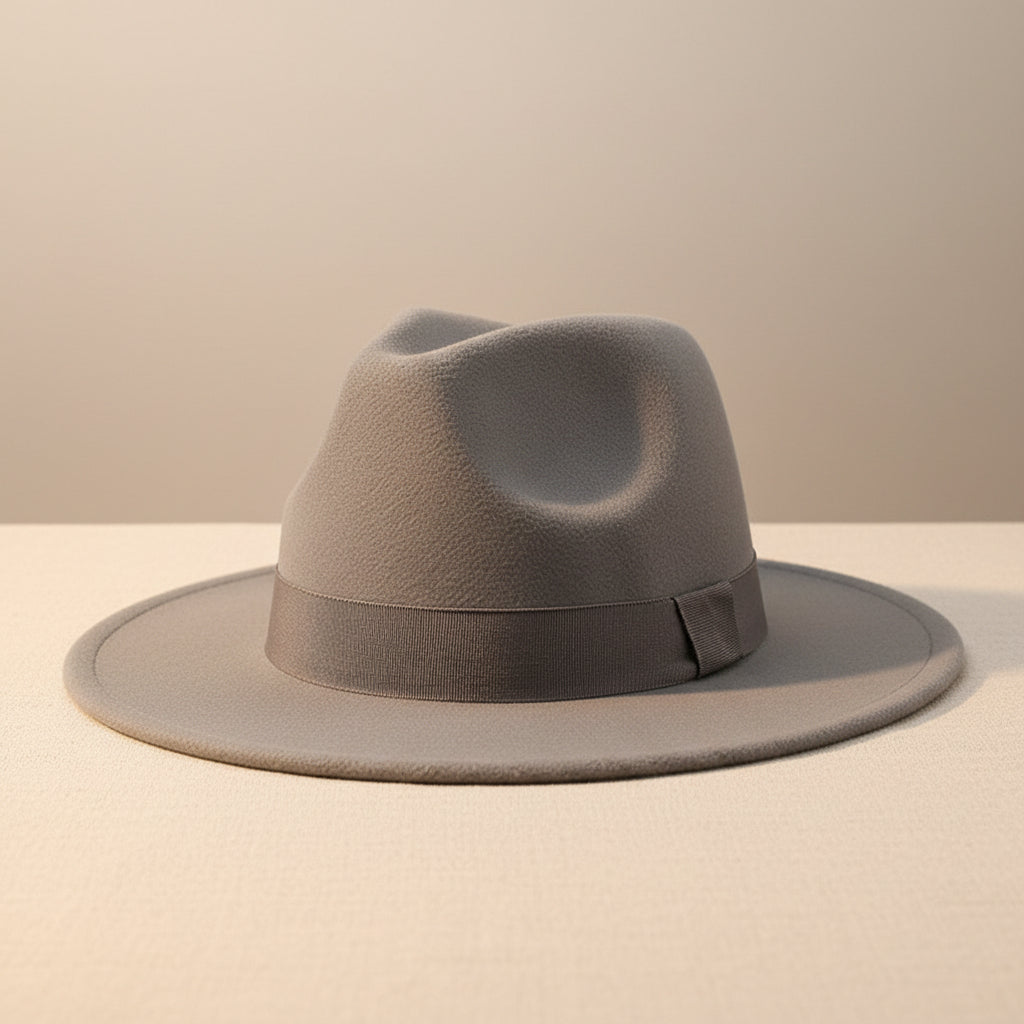 Wide Brim Bell Crown Felt Hat – Unisex Minimalist Sun Hat