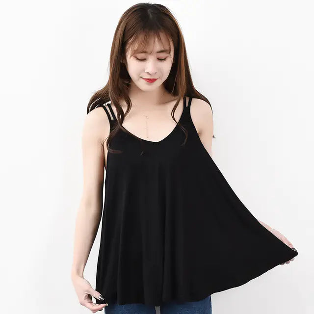 Women's Casual Sleeveless Pleated Flowy Tank Top for Summer