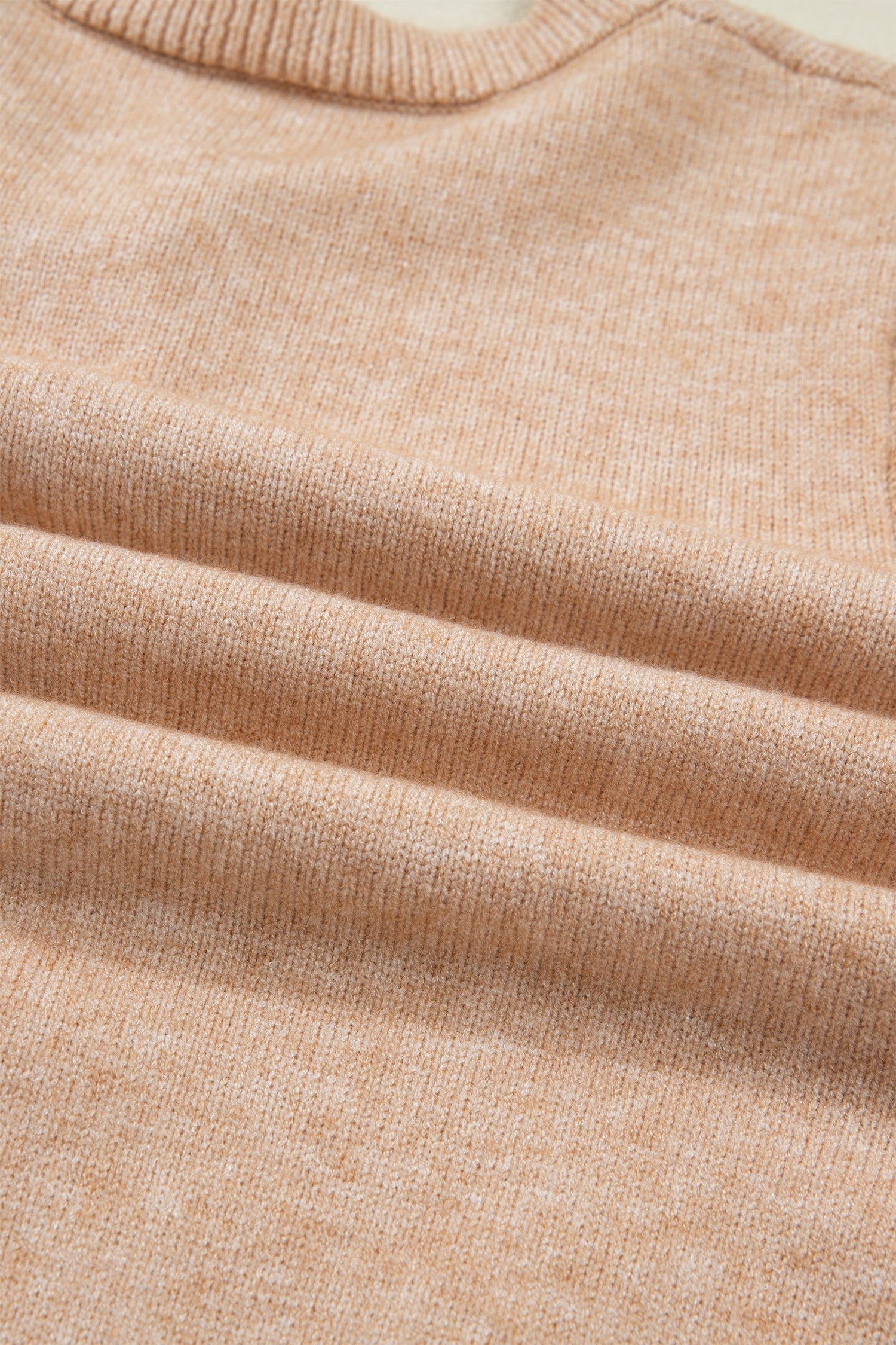 Yamileth Oatmeal Ruffle Trim Gold Button Cardigan