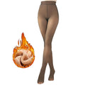 G&Y Fleece Lined Tights for Women -Therma Leggings Opaque Warm Winter Pantyhose (BrownS-M)