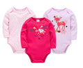 Long Sleeve Cotton Baby Bodysuit 3-Piece Set (1 Piece)