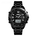 Dual-display Multi-function Business Steel-band Digital Watch