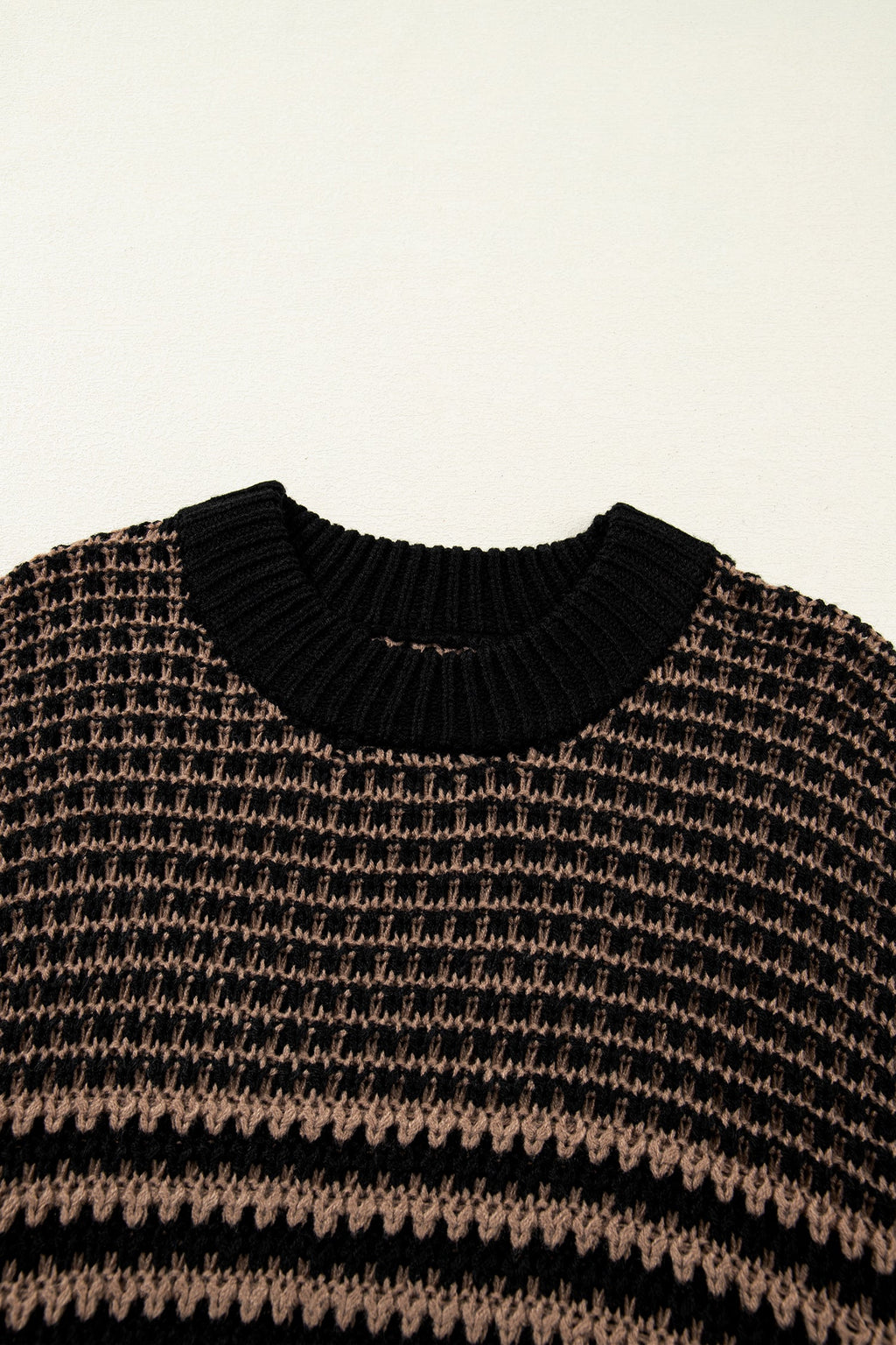 Women's Striped 3/4 Draped Sleeve Slouchy Knit Sweater