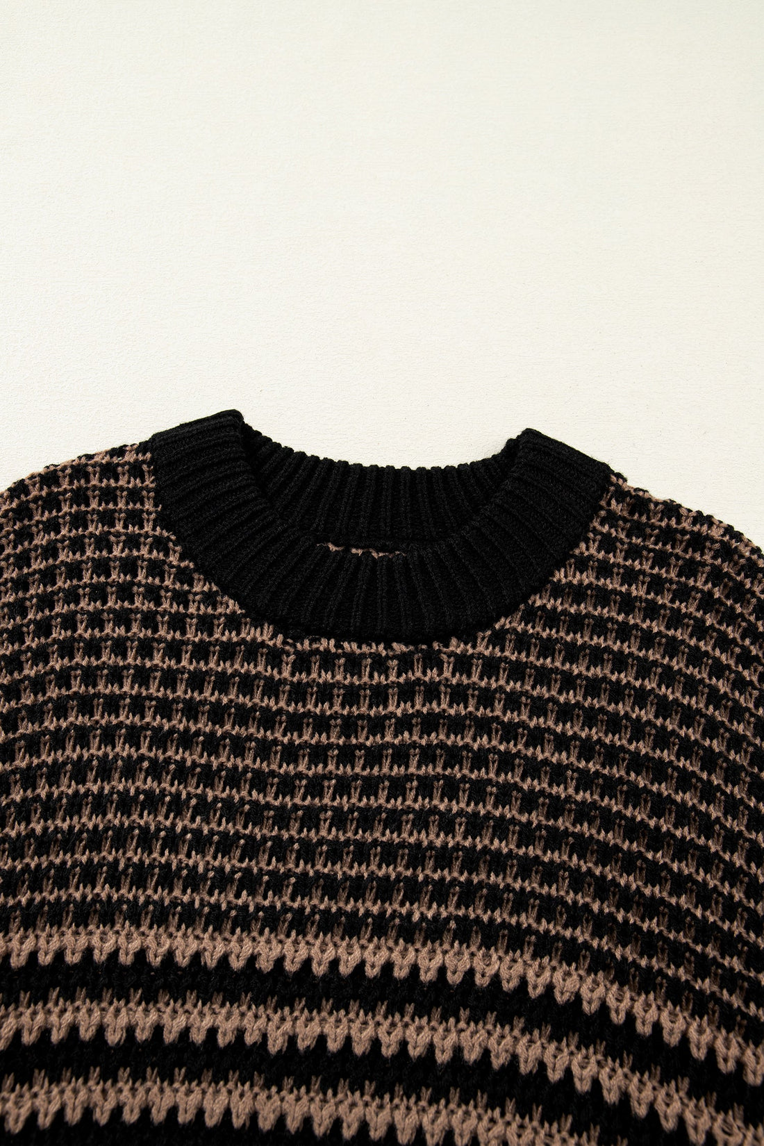 Women's Striped 3/4 Draped Sleeve Slouchy Knit Sweater