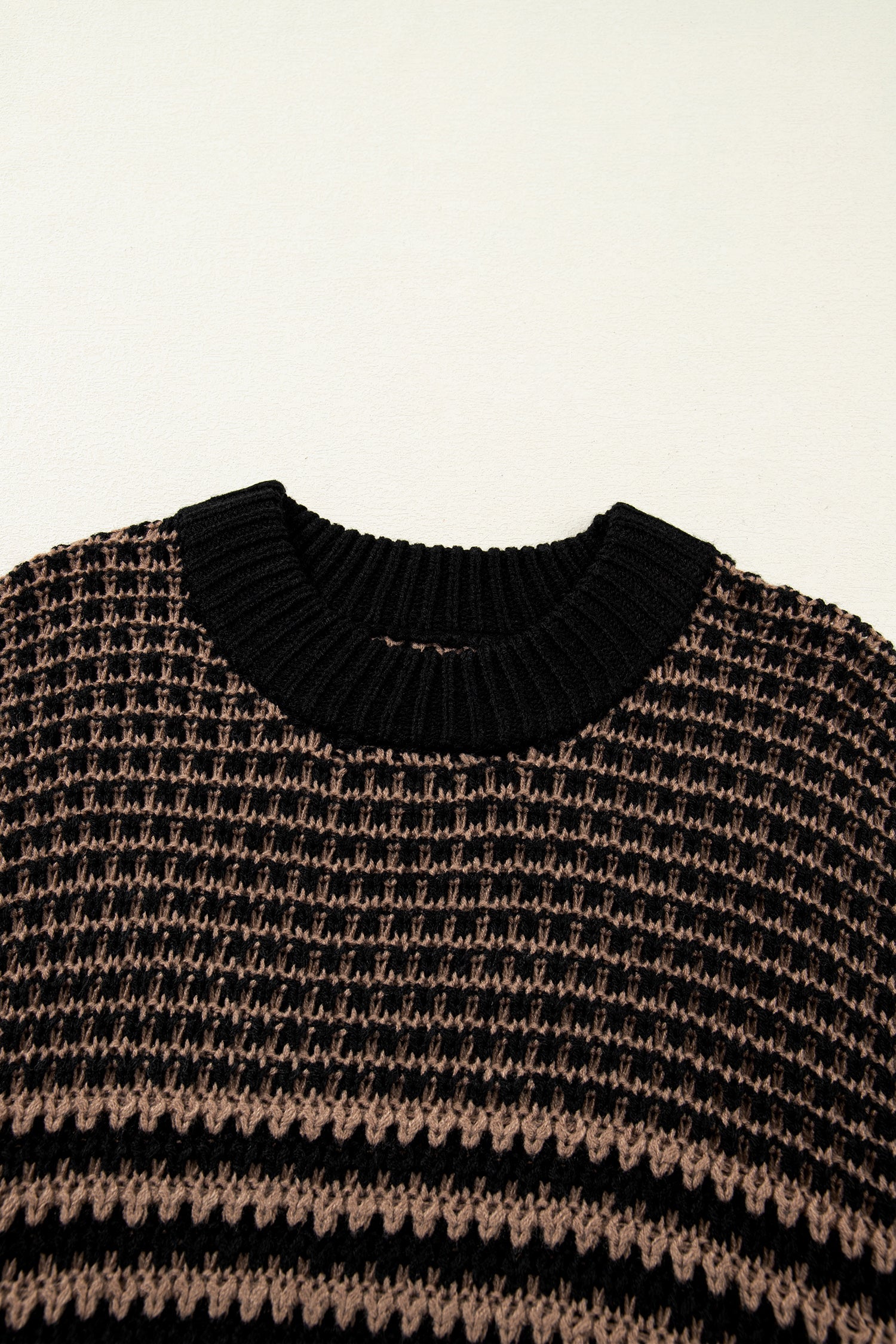 Women's Striped 3/4 Draped Sleeve Slouchy Knit Sweater