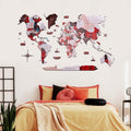 Urban 2D Wooden World Map wall art with a neutral palette and elegant smooth finish