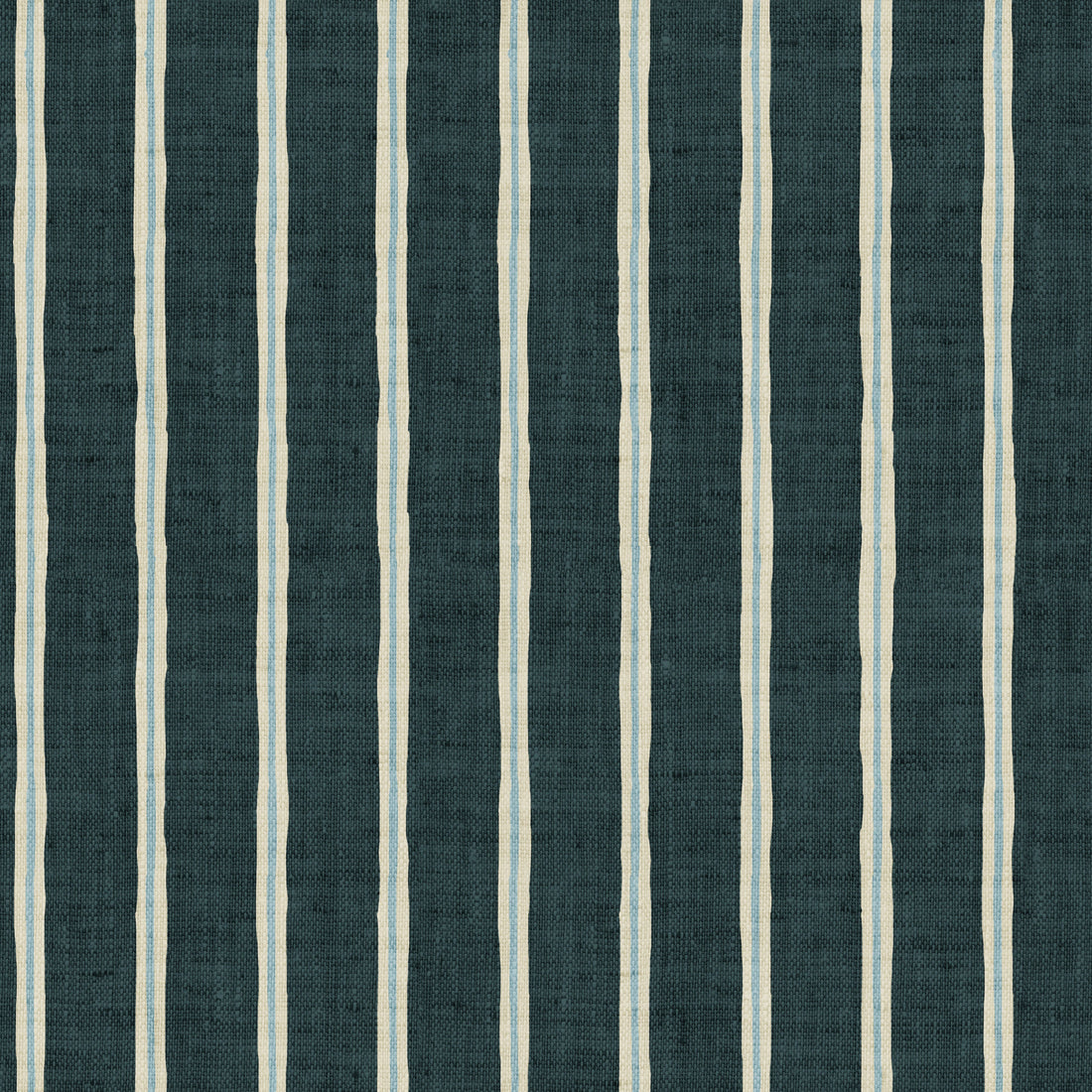 Drew Striped Wallpaper in Dark Teal, Deep Red & Off-White
