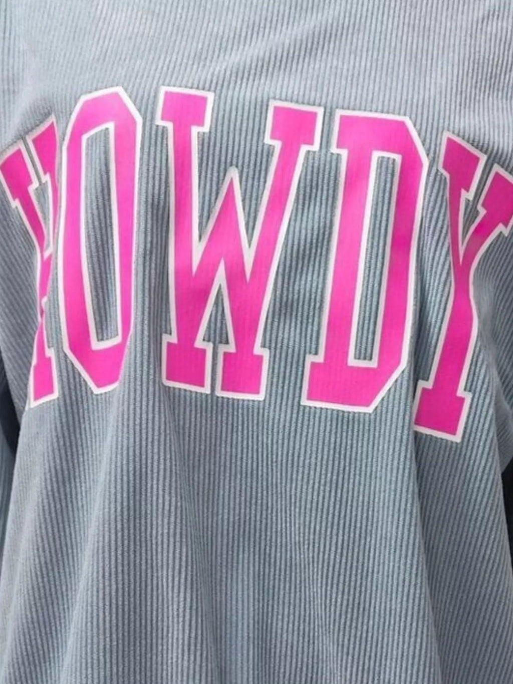 Full Size Howdy Round Neck Oversized Sweatshirt Plus Size