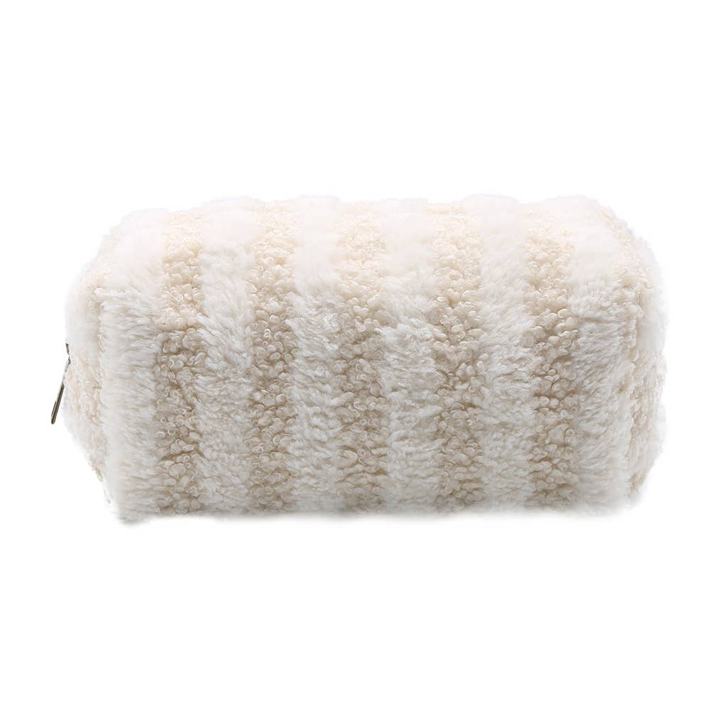 Stripe Sherpa Pouch Bag