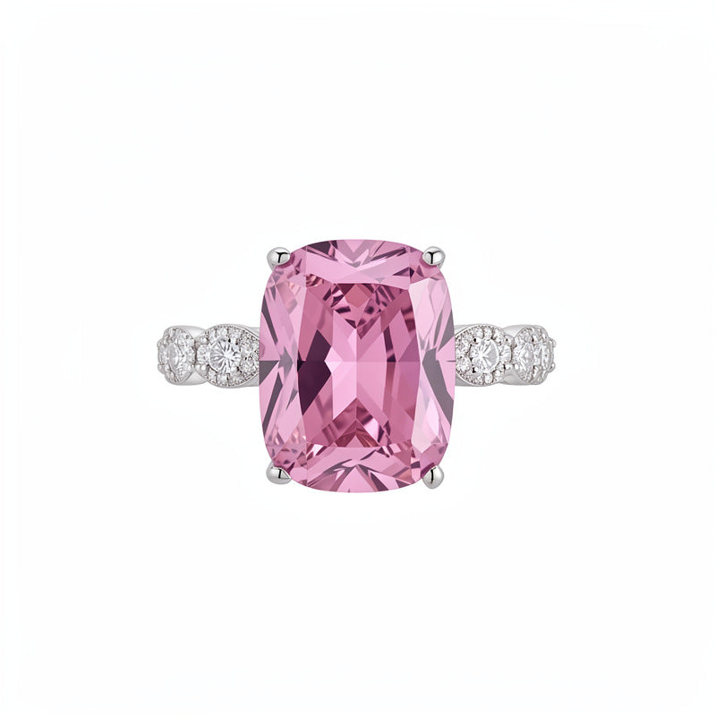 Radiant Cut Shiny Zircon Open Ring Fashion Women Finger Jewelry For Daily Dating Banquet Party Occasions