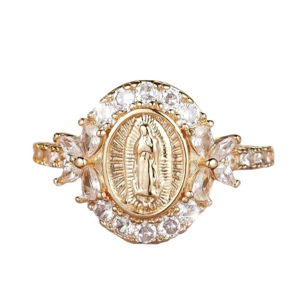 Cross-Border Hot-Selling Bohemian Retro Zircon-Inlaid Rings, European And American Women's Engagement Rings, Factory Direct Sales
