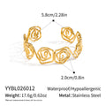 Twisted Rose Flower Open-ring Bracelet