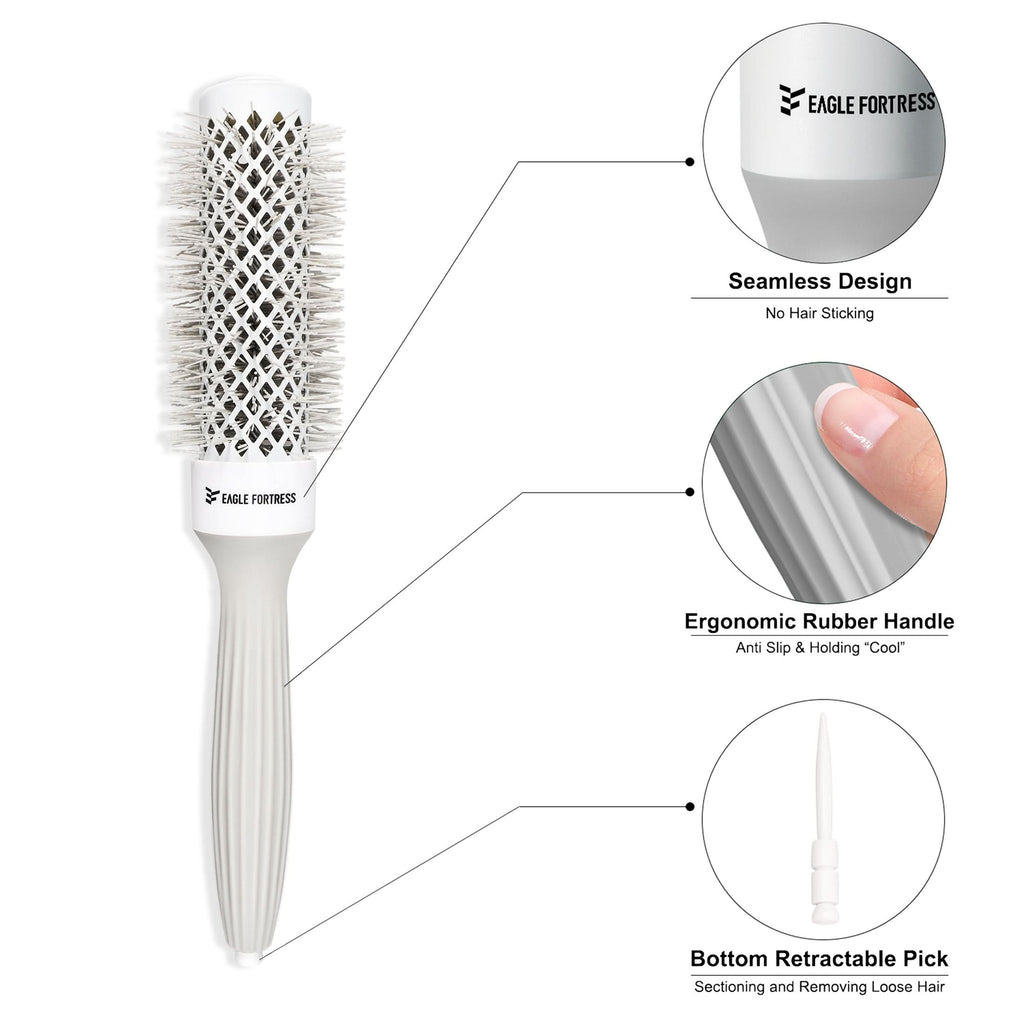 1.26in Professional Round Hair Brush for Sleek Blowouts