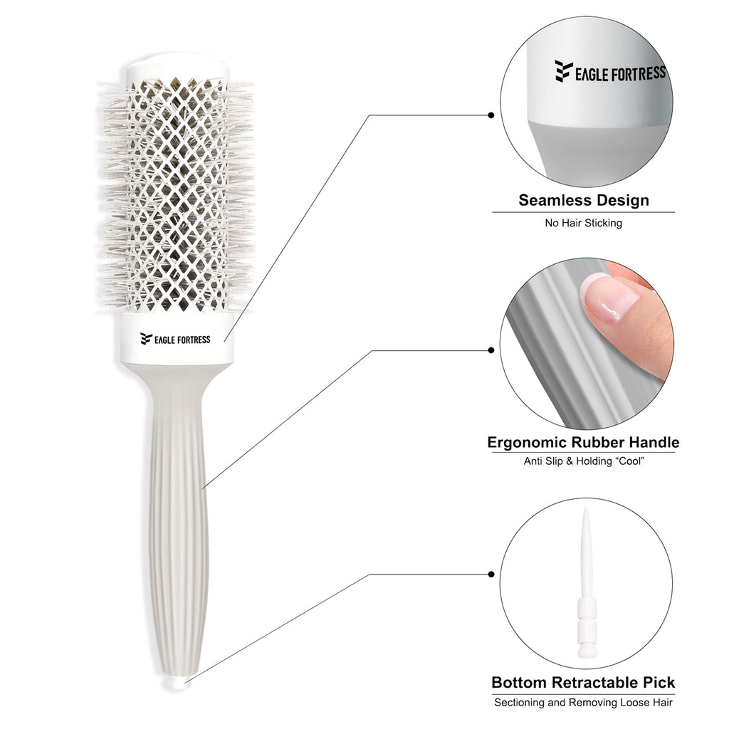 Professional Ceramic Ionic Round Hair Brush 1.69in for Blow Drying