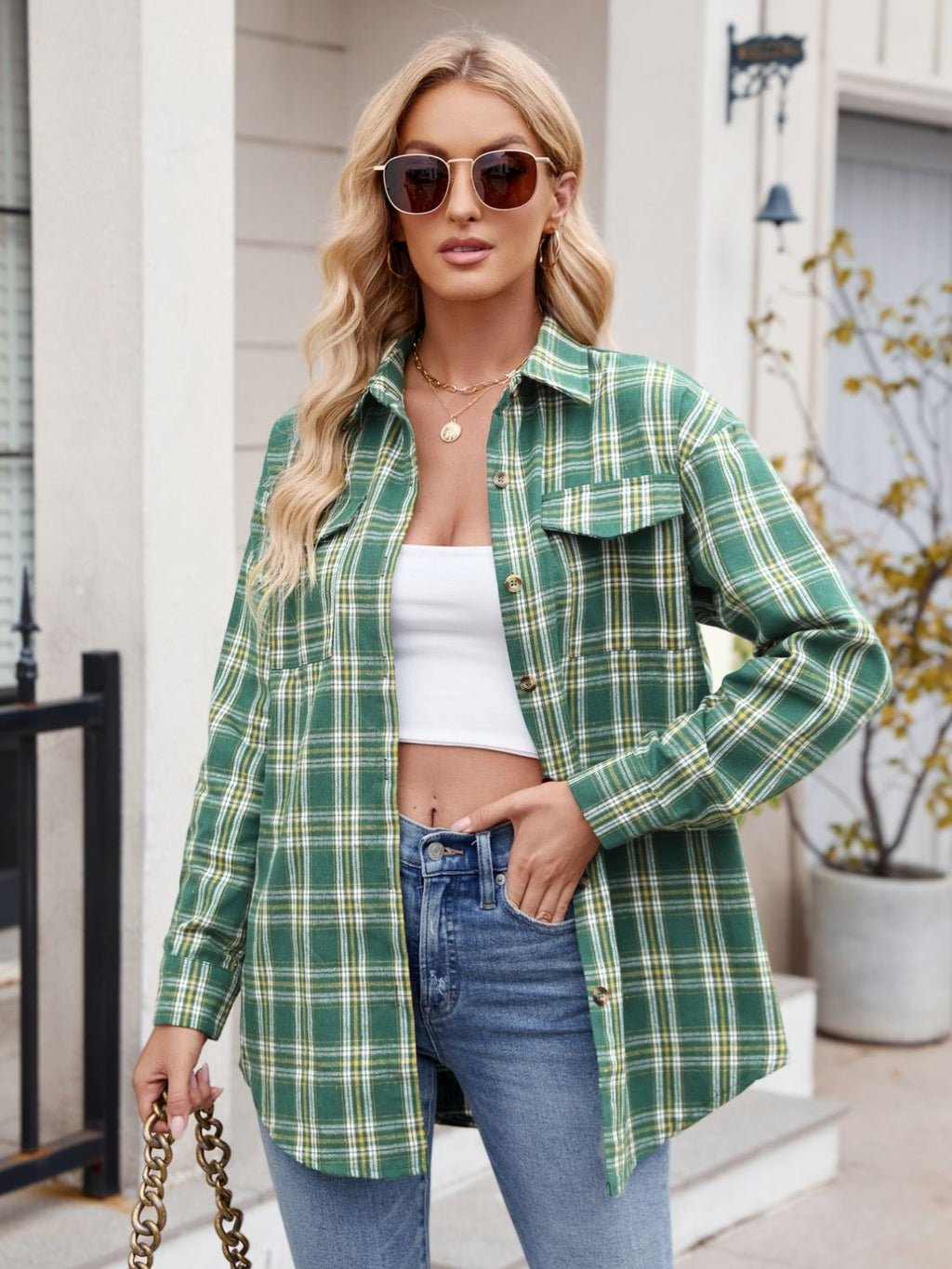Mandy Plaid Button Up Long Sleeve Shirt | Women's