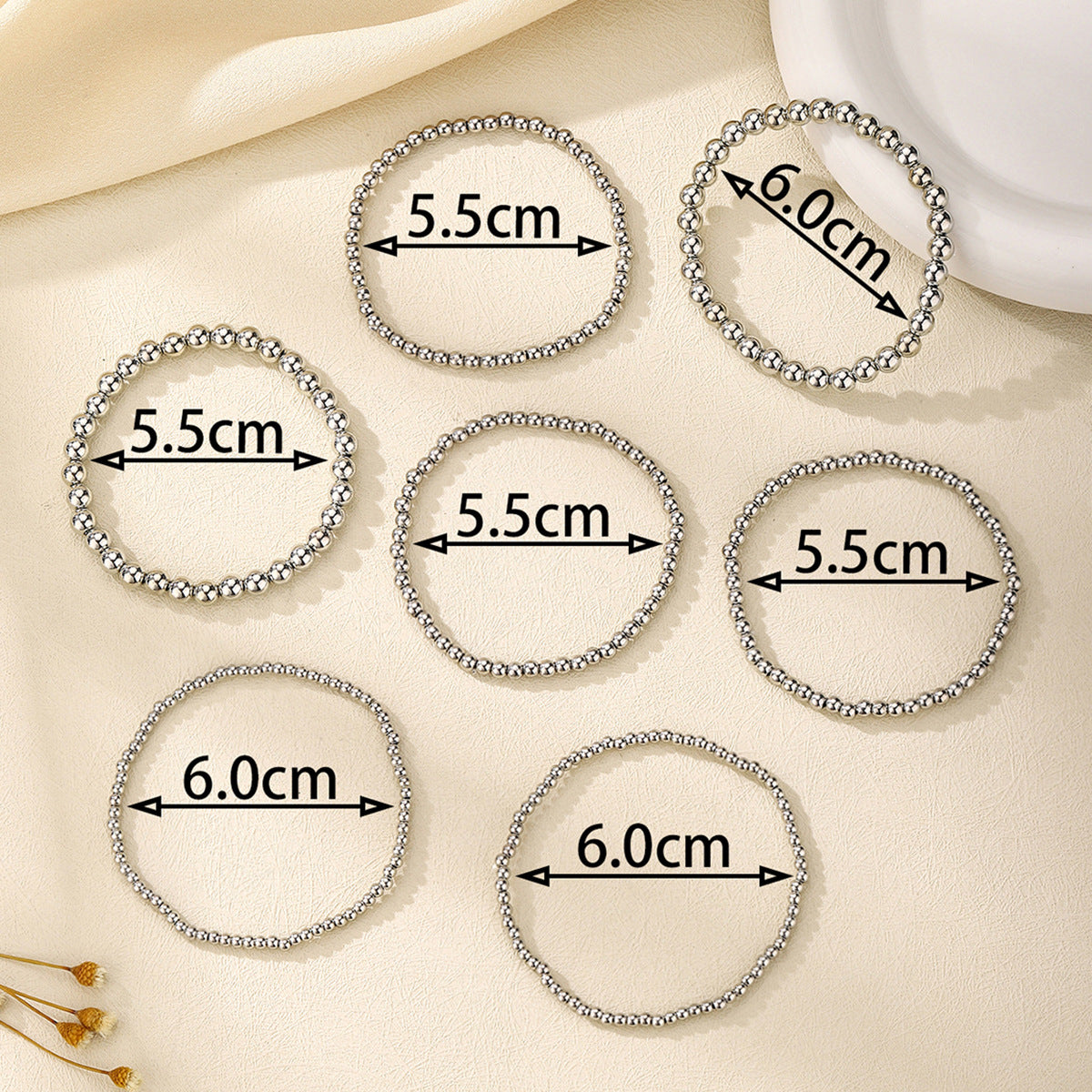 Minimalist Silver Heart Pendant Chain Bracelet for Women