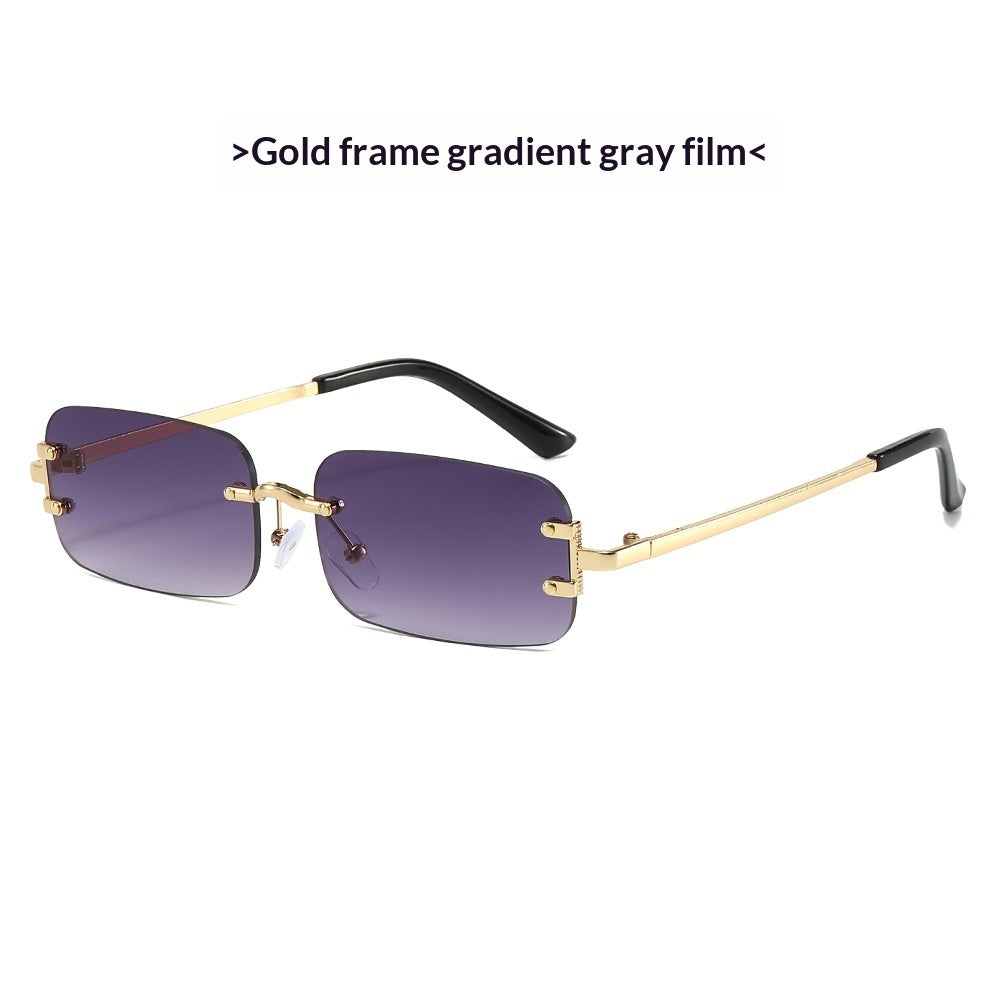 Frameless Rimless Sunglasses Elegant Western Minimalist Shades