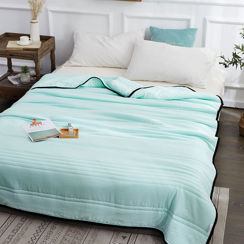 Modern Minimalist Cooling Summer Quilt - Lightweight Seersucker Throw