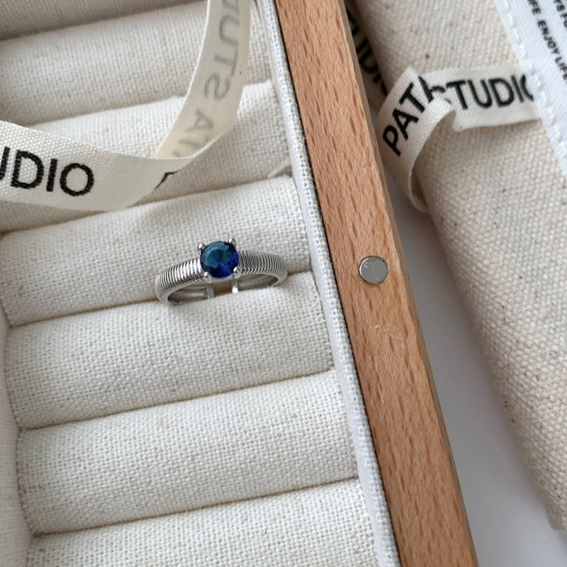 Color Diamond Inlaid Ring For Women, Adjustable, Minimalist Cool Style, Fashionable Couple Rings