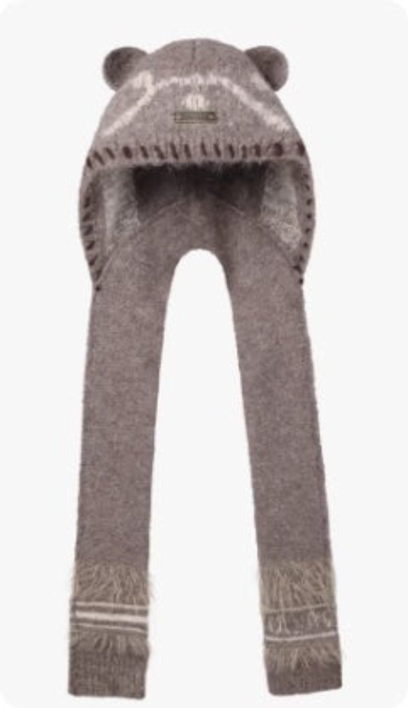 Women's Cute Bear Ear Knitted Winter Beanie Hat