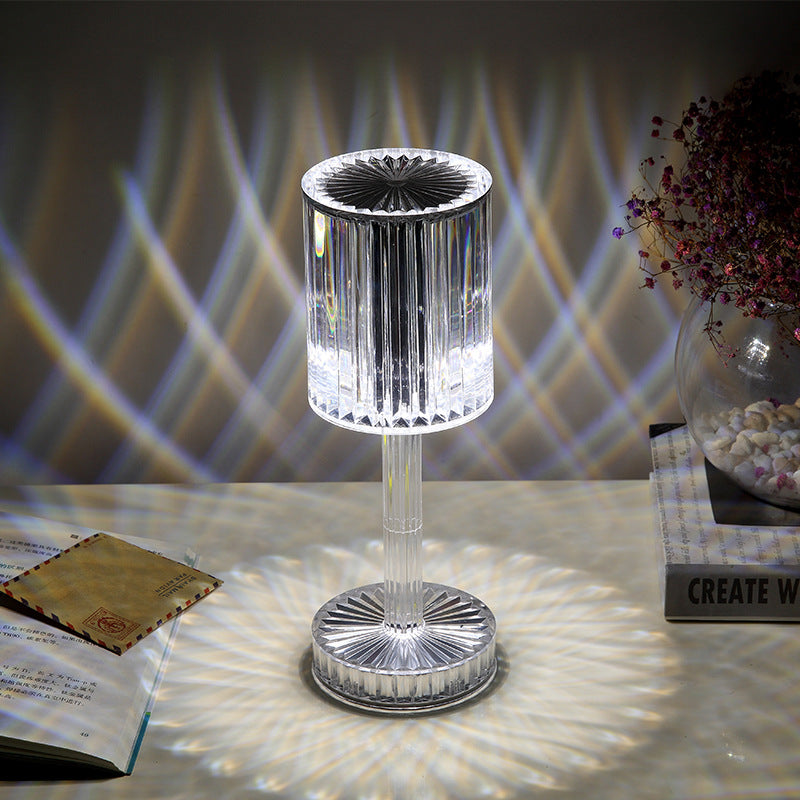 Crystal Diamond Table Lamp 3-Way Dimmable Touch Bedside Light