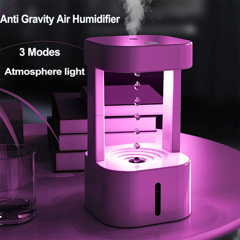 Anti-Gravity Water Drop Humidifier 580ML Quiet Mist Air Diffuser
