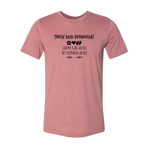 You've Been Promoted Cat Aunt to Human Aunt Lavender T-Shirt - Image 5