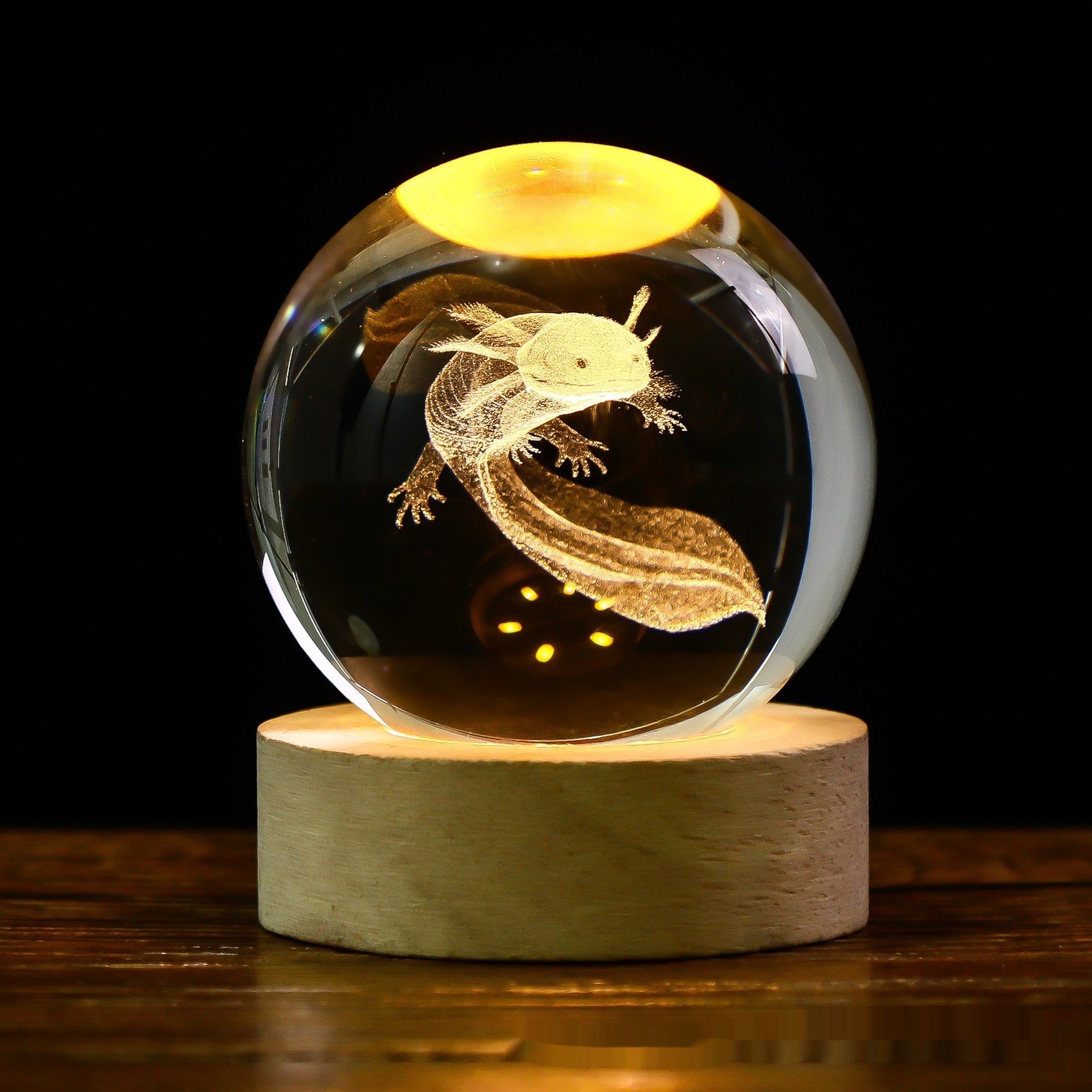 3D Crystal Ball Night Lamp with LED Nebula and Solar System Glow