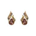 Gold-Plated Teardrop Stud Earrings: European Retro Minimalist Jewelry