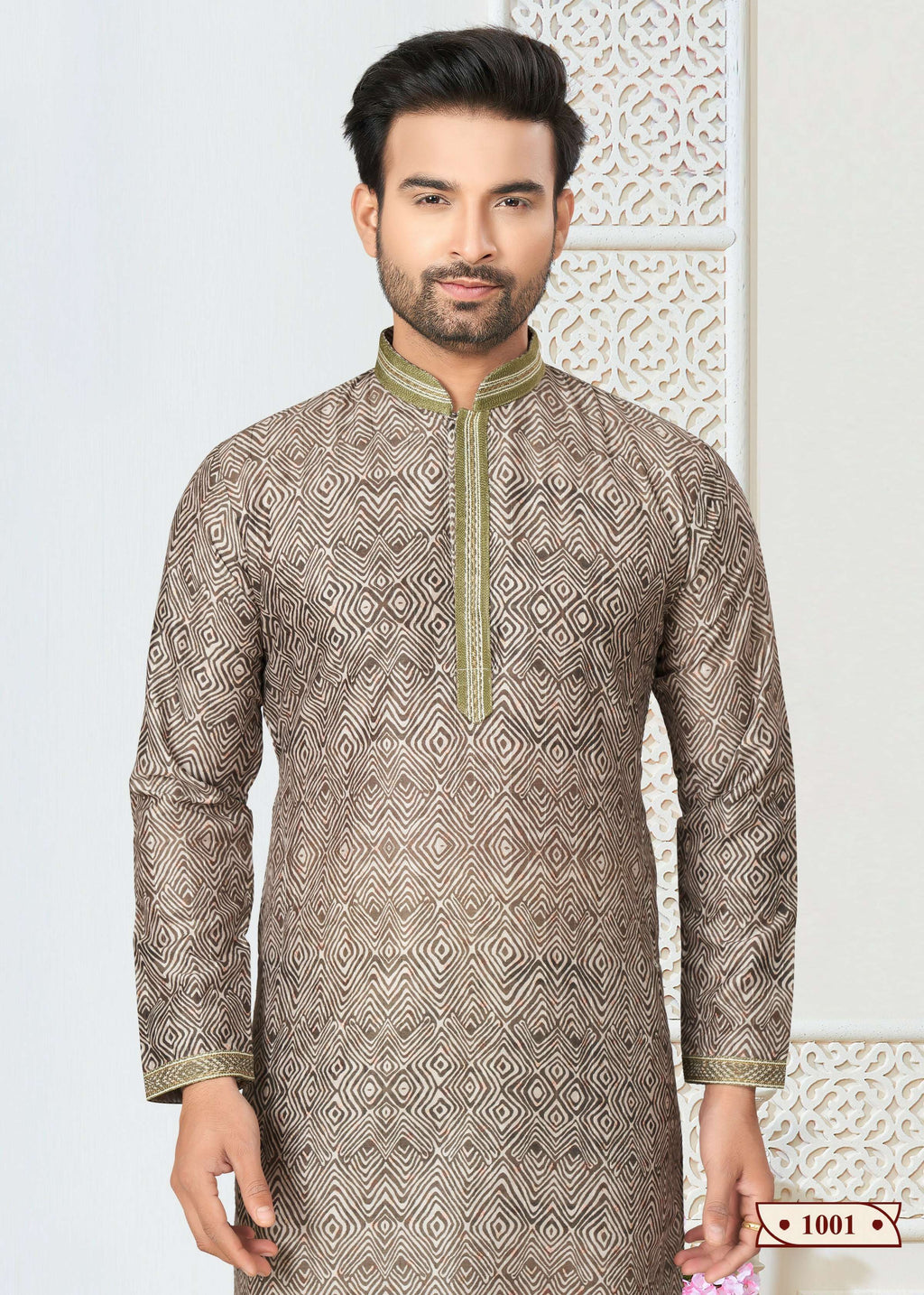 Grey Cotton Printed Kurta Pyjama Set for Toddler Boys