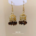 Womens Retro Ethnic Hollow Bell Tassel Stud Earrings,New Chinese Style Costume Earrings For Daily Party Wear