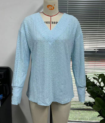 Casual Long Cufflinks Hollow Out Lace Hollow Out Shirt