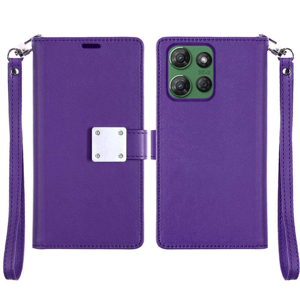 Moto G Power 5G 2025 PU Leather Wallet Case with Card Holder