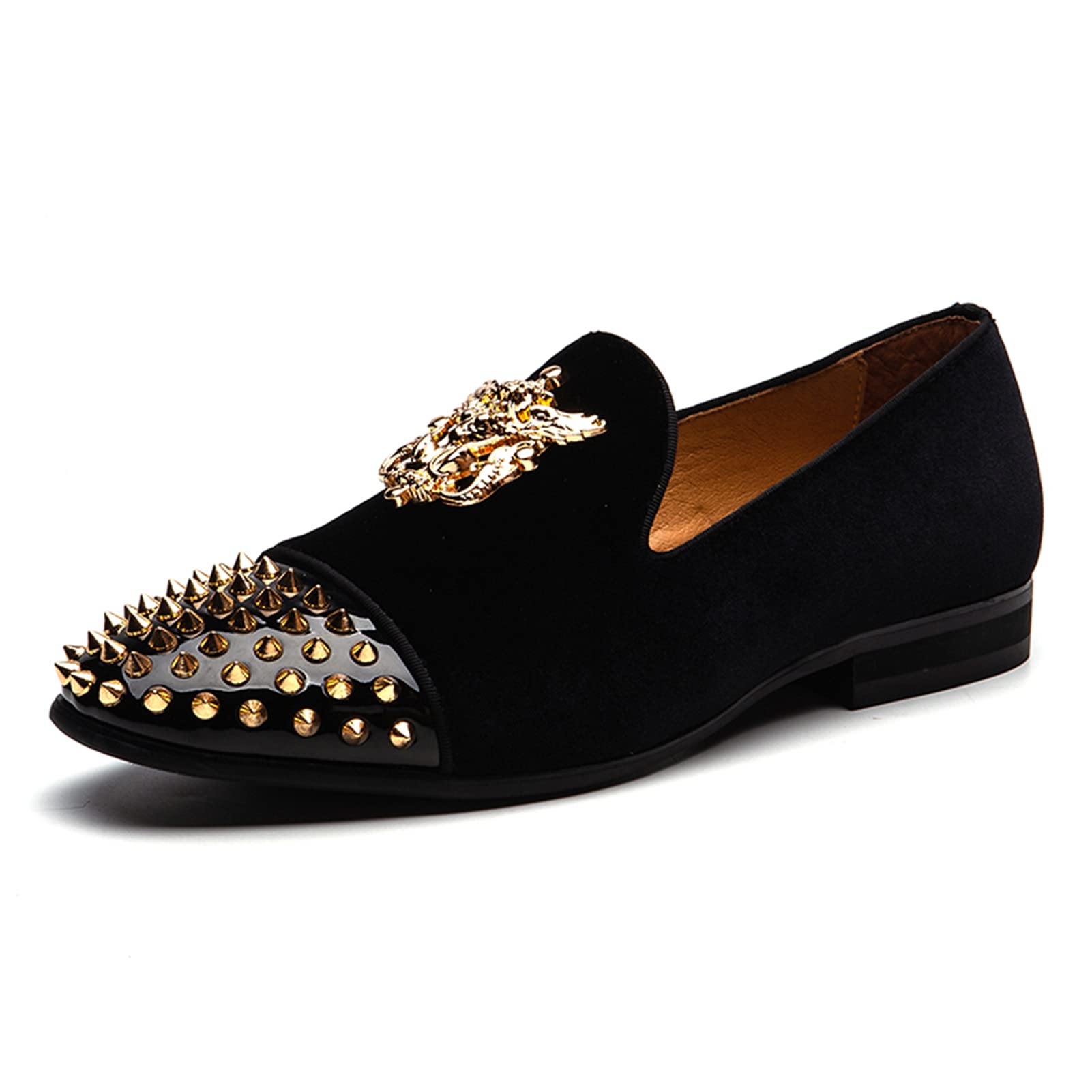 JITAI Men Loafers Mens Velvet Loafers Shoes and Wedding Shoes for Men Party ShoesBlack/0113 US