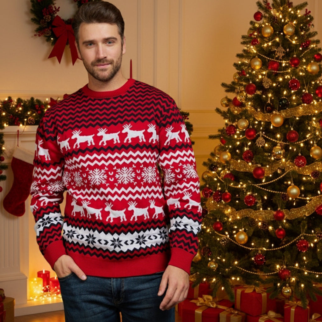 Men's Christmas Sweater in Red or White