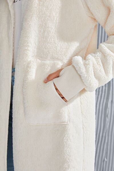Red Hooded Teddy Bear Jacket with Thumbholes Cozy Outerwear