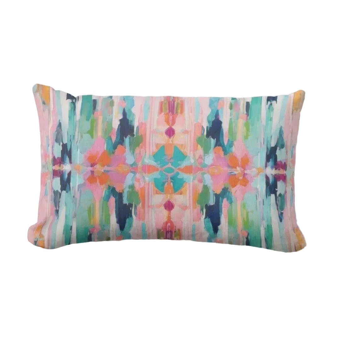 Dora Abstract Print Lumbar Throw Pillow