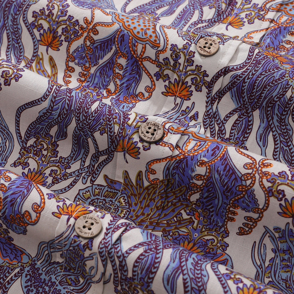 Men's Undersea World Print Cotton Hawaiian Shirt Short Sleeve