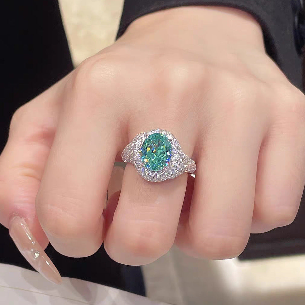 Resort-style Versatile Blue-green Zircon Open Ring
