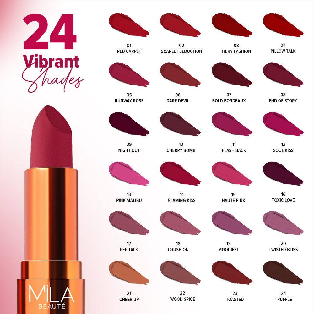 Bold & Matte Long-Lasting Lipstick - Fiery Fashion Highly Pigmented