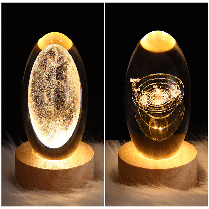 3D Galaxy Crystal Ball LED Night Light Planet Lamp Home Decor