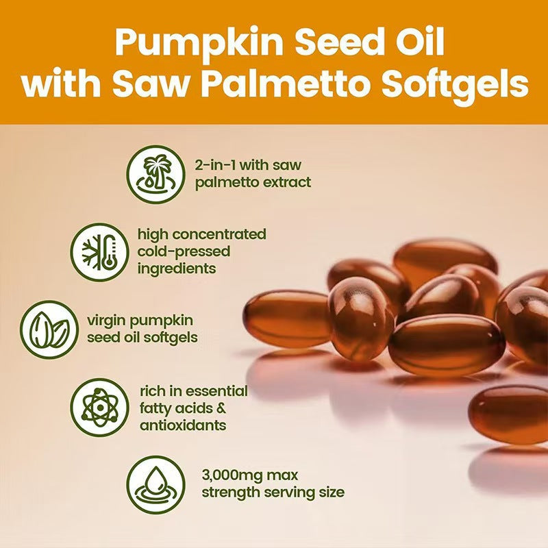300 Softgel Capsules Of Orange Pumpkin Seed Oil