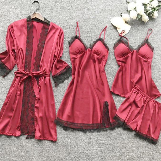 Summer Sexy Women's Loungewear Pajama Set (4 Pieces)
