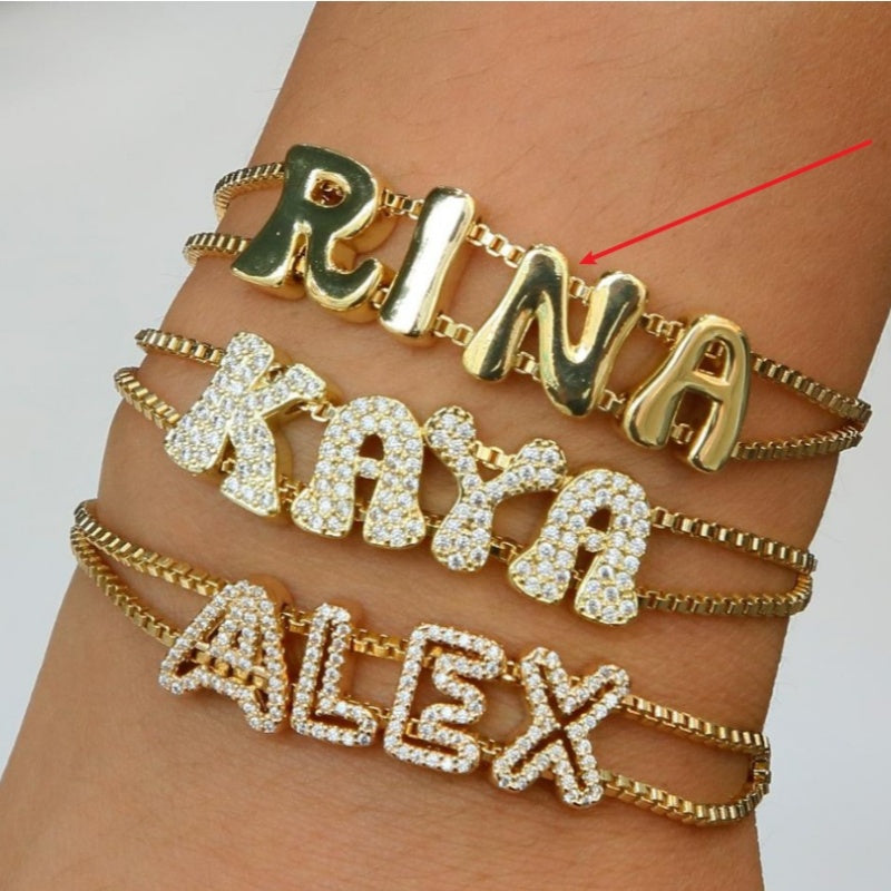 Personalized Letter Name Bracelet Custom DIY Initial Copper Jewelry