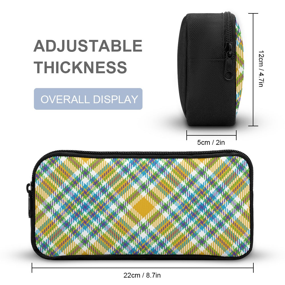 Yellow Multi-Color Plaid 3-Piece Backpack School Bag Set - Image 6
