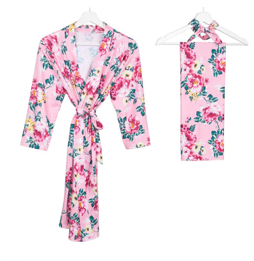 Cotton Maternity Hospital Robe & Baby Set (One Set)